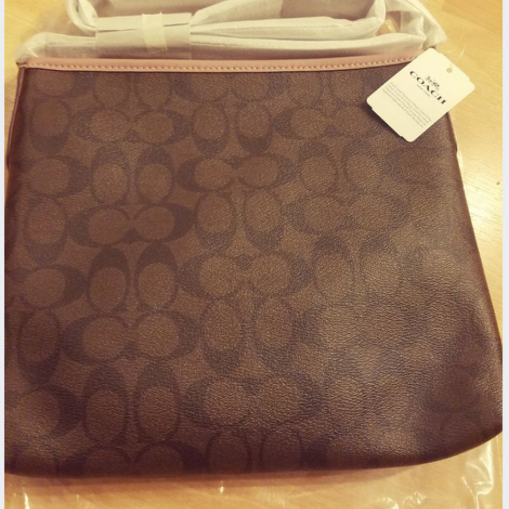 COACH NWT Pink Brown File Crossbody Bag Purse - Picture 5 of 7